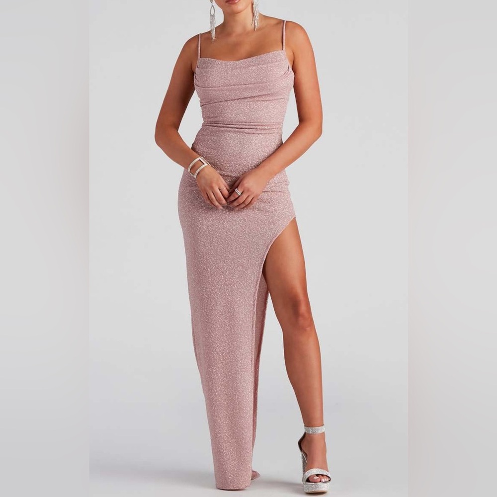 Windsor ROSE PINK sparkly prom dress- size MEDIUM